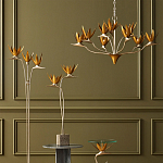 Люстра с плафонами в виде цветов Golden Bird of Paradise варинант исполнения - 5 | Loft Concept в Рязани