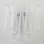 Бра с подвесками из рифленного стекла в форме капель на основании цвета хром Textured Glass варинант исполнения - 6 | Loft Concept в Рязани