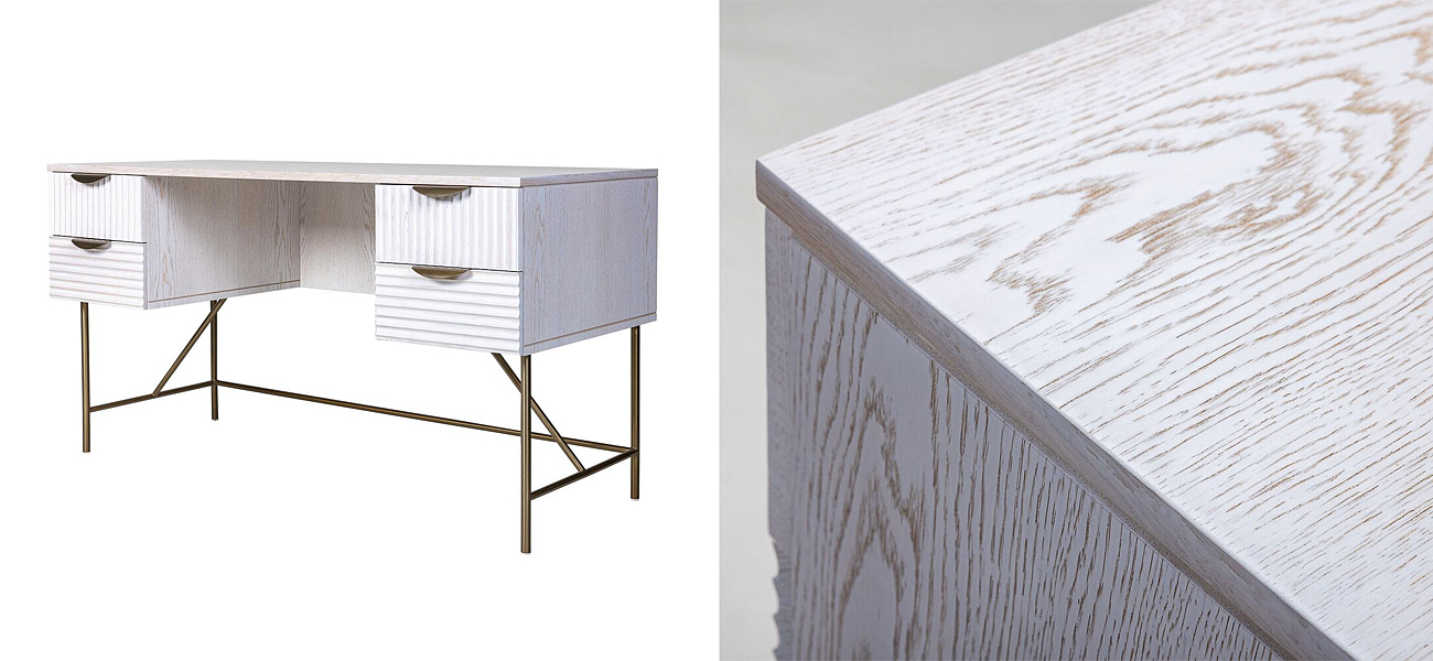 Рабочий стол Antique Order Шпон Беленого дуба Рабочий стол Antique Order Шпон Беленого дуба - Loft-Concept в Рязани