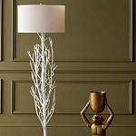 Торшер белый с цилиндрическим абажуром и каркасом в виде дерева Branched Tree варинант исполнения - 4 | Loft Concept в Рязани