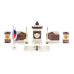 Настольный письменный набор из мрамора и лемезита с гербом и флагом России Marble Accessory варинант исполнения - 1 | Loft Concept в Рязани
