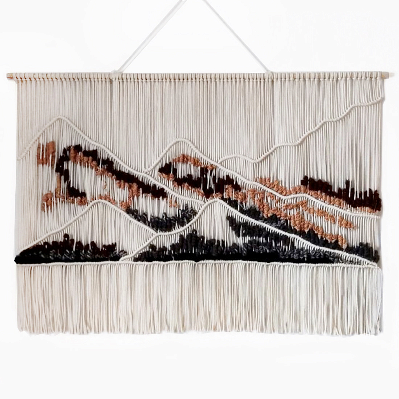 Гобелен ручная работа Wabi-Sabi II  Черный Терракотовый ivory ( слоновая кость ) в Рязани | Loft Concept 