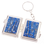 Зеркало брелок складное двухстороннее из натурального камня Лазурит Stone Mirrors варинант исполнения - 2 | Loft Concept в Рязани