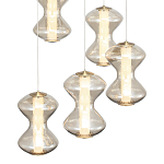 Люстра светодиодная с стеклянными волнообразными плафонами Amphora of Light варинант исполнения - 4 | Loft Concept в Рязани