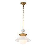 Подвесной светильник латунного цвета с конусовидным белым плафоном Quintiesse варинант исполнения - 3 | Loft Concept в Рязани