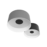 Потолочный светильник с 2-мя цилиндрическими абажурами серого и черного цвета Urban Dome варинант исполнения - 5 | Loft Concept в Рязани