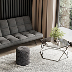 Пуф Three Gray в ткани букле серого цвета варинант исполнения - 4 | Loft Concept в Рязани