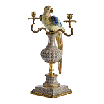 Подсвечникв образе попугая из фарфора с бронзовыми элементами Eden Garden варинант исполнения - 4 | Loft Concept в Рязани