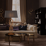 Настольная лампа на ажурном чугунном основании с серым абажуром Openwork Lamp варинант исполнения - 5 | Loft Concept в Рязани