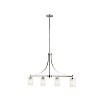 Люстра подвесная цвета никель с четырьмя матовыми стеклянными плафонами в современном стиле Generation Lighting варинант исполнения - 2 | Loft Concept в Рязани