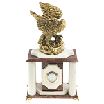 Часы настольные из натурального камня с декором в виде орла Eagle Stone Clock варинант исполнения - 1 | Loft Concept в Рязани