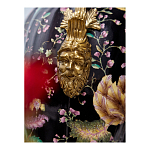 Ваза из фарфора черная с цветочной росписью и бронзовыми элементами Spring Garden варинант исполнения - 6 | Loft Concept в Рязани