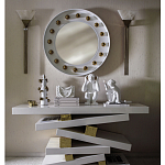 Зеркало белое с круглыми золотыми декоративными элементами Prince of the Church варинант исполнения - 2 | Loft Concept в Рязани