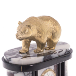 Часы настольные бронзовые с декором в виде медведя Bear Stone Clock варинант исполнения - 2 | Loft Concept в Рязани