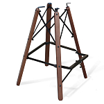 Барный стул со спинкой и подлокотниками на 4-х деревянных ножках Douglas Rhombus Синий Велюр варинант исполнения - 4 | Loft Concept в Рязани