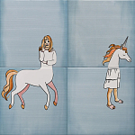 Плитка с узором Девочка единорог варинант исполнения - 2 | Loft Concept в Рязани