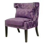 Полукресло с мягкой обивкой из жаккарда на 4-х ножках из массива березы Baroque Armchair violet варинант исполнения - 3 | Loft Concept в Рязани