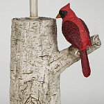 Настольная лампа с тканевым абажуром и основанием в виде птицы на дереве Simurq варинант исполнения - 4 | Loft Concept в Рязани