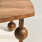Обеденный стол деревянный с круглыми декоративными элементами на ножках Koko варинант исполнения - 2 | Loft Concept в Рязани