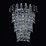 Бра настенное цвета хром с прозрачными квадратными хрустальными подвесками Crystal Regena варинант исполнения - 3 | Loft Concept в Рязани