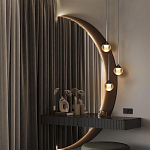 Подвесной светильник с рифлёным плафоном в форме шара Ripple Glow варинант исполнения - 5 | Loft Concept в Рязани