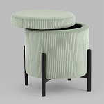 Светло-зеленый пуф на черных ножках SANJAY варинант исполнения - 2 | Loft Concept в Рязани