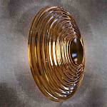 Бра с рельефным круглым плафоном янтарного цвета Savio Glass Disc Light варинант исполнения - 1 | Loft Concept в Рязани