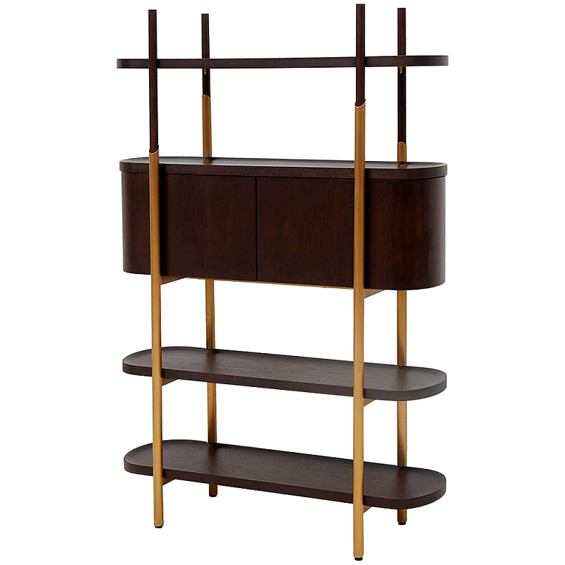 Стеллаж Odalis Brown Rack Коричневый Латунь Стеллаж Odalis Brown Rack Коричневый Латунь в Рязани | Loft Concept
