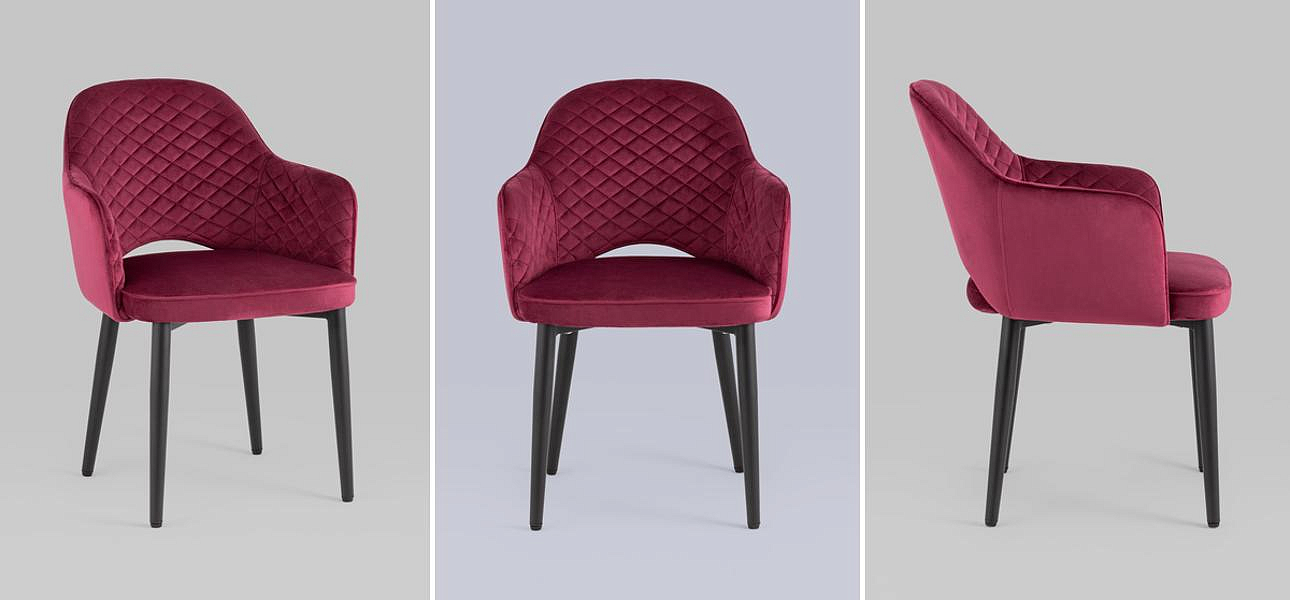 Стул SHARRON ромбы Велюр Фуксия Стул SHARRON ромбы Велюр Фуксия - Loft-Concept в Рязани