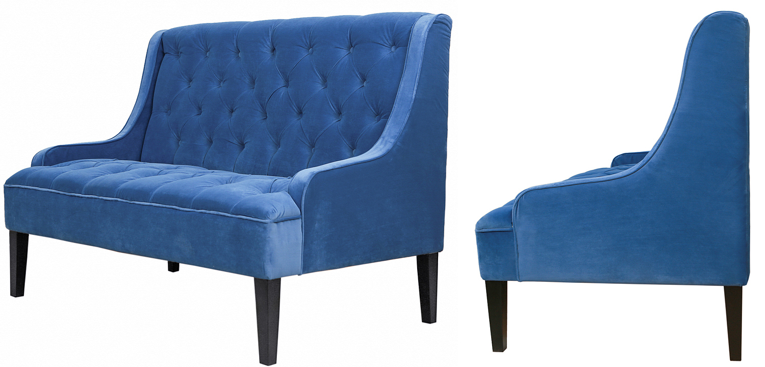 Диван Folket Sofa velour blue Диван Folket Sofa velour blue - Loft-Concept в Рязани