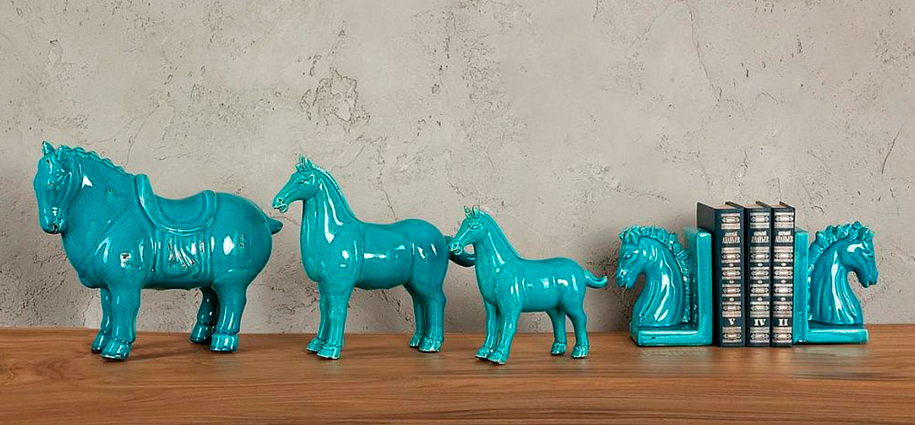 Фигурка керамика синяя лошадь большая Blue Horse Фигурка керамика синяя лошадь большая Blue Horse - Loft-Concept в Рязани