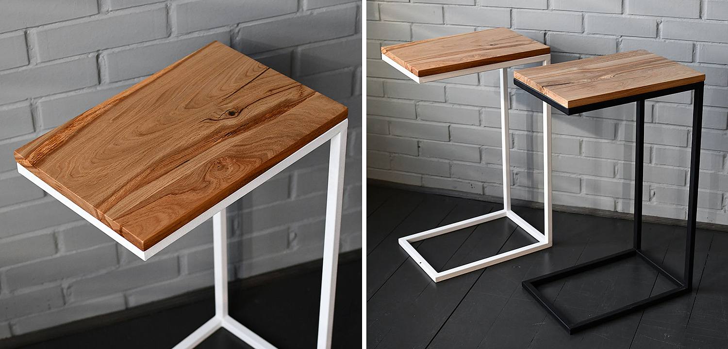 Приставной стол Hanson White Industrial Metal Rust Side Table Приставной стол Hanson White Industrial Metal Rust Side Table - Loft-Concept в Рязани