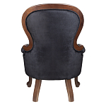 Кресло с мягкой обивкой из черного велюра на 4-х деревянных ножках Evelyn Classical Armchair варинант исполнения - 3 | Loft Concept в Рязани