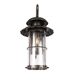 Уличный настенный светильник с цилиндрическим плафоном и изогнутым кованым каркасом Elysian Lanterns варинант исполнения - 4 | Loft Concept в Рязани