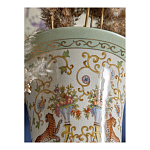 Ваза высокая из фарфора на бронзовом основании Turquoise Blooming Garden варинант исполнения - 8 | Loft Concept в Рязани