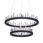 Люстра с двумя кольцами черного цвета с хрустальными элементами QUARTZ CRYSTAL варинант исполнения - 1 | Loft Concept в Рязани