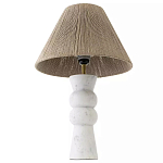 Настольная лампа с плетеным абажуром и белым мраморным основанием Simplicity and Nobility варинант исполнения - 2 | Loft Concept в Рязани