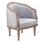 Кресло низкое с мягкой обивкой из велюра на 4-х деревянных ножках Emile Armchair grey варинант исполнения - 1 | Loft Concept в Рязани