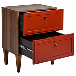 Тумба прикроватная красная из массива бука с 2-мя ящиками Wenge Light варинант исполнения - 3 | Loft Concept в Рязани
