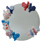 Зеркало круглое с декором в виде петушков Cockerel варинант исполнения - 1 | Loft Concept в Рязани