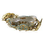 Чаша голубого цвета с оранментом и и бронзовыми фигурами леопардов Eden Garden варинант исполнения - 4 | Loft Concept в Рязани