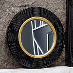 Зеркало в черной фактурной раме с золотым кантом Summon the Light варинант исполнения - 6 | Loft Concept в Рязани