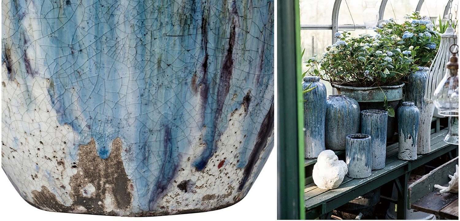 Ваза Terracotta Vase blue-white Ваза Terracotta Vase blue-white - Loft-Concept в Рязани