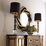 Зеркало восьмиугольное в черно-золотистой раме Pairing варинант исполнения - 3 | Loft Concept в Рязани