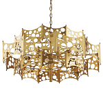 Люстра фигурная золотого цвета Corrugated Panels варинант исполнения - 1 | Loft Concept в Рязани