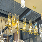 Люстра подвесная прямоугольная с 10-ю цилиндрическими плафонами LIAISON варинант исполнения - 3 | Loft Concept в Рязани