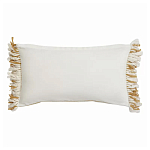 Чехол на подушку горчичного цвета с бахромой и объемным узором Ethnic mix варинант исполнения - 4 | Loft Concept в Рязани