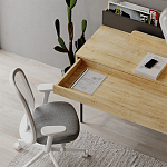 Стол письменный с выдвижным ящиком цвета древесины LEILA WORKING TABLE OAK ANTHRACITE варинант исполнения - 9 | Loft Concept в Рязани