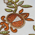 Обои с вышивкой ручной работы Fyodor Original colourway on linen варинант исполнения - 2 | Loft Concept в Рязани