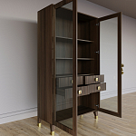 Дизайнерский шкаф витрина Elsa Dreams Walnut с 4-мя ящиками варинант исполнения - 7 | Loft Concept в Рязани